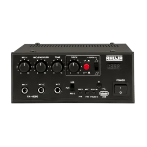 Ahuja MIXER AMPLIFIERS MOBILE PA MIXER AMPLIFIERS  PA-400DS 40 WATTS WITH BUILT-IN DIGITAL PLAYER Mobile PA Mixer Amplifier