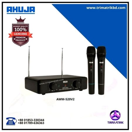 Ahuja AWM-520V2 DUAL PA VHF Wireless Microphone in Bangladesh